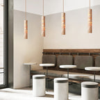 Cylindrical Travertine Pendant Light