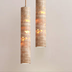 Cylindrical Travertine Pendant Light