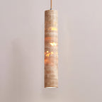 Cylindrical Travertine Pendant Light