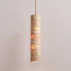 Cylindrical Travertine Pendant Light