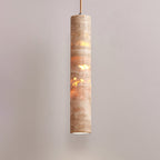 Cylindrical Travertine Pendant Light