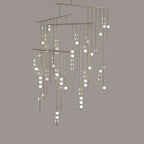 Brass Glass Drop Chandelier