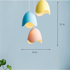 3-light Half Eggshell Shaped LED Modern Pendant Lighting Island Lights