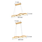 4 Circle Light Modern Wood Bamboo Acrylic Design Pendant Lighting LED Kitchen Lighting Dining Room Lighting Ceiling Light