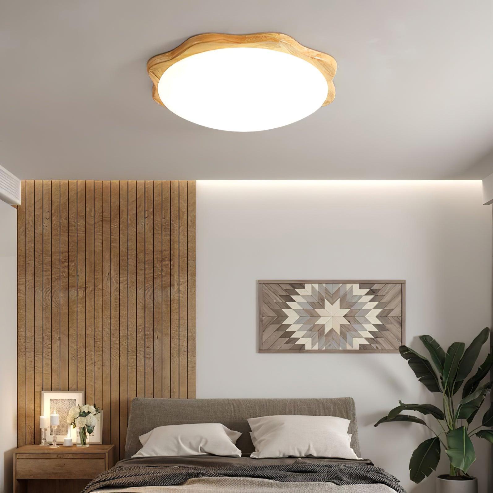Drum Wood Ceiling Lamp