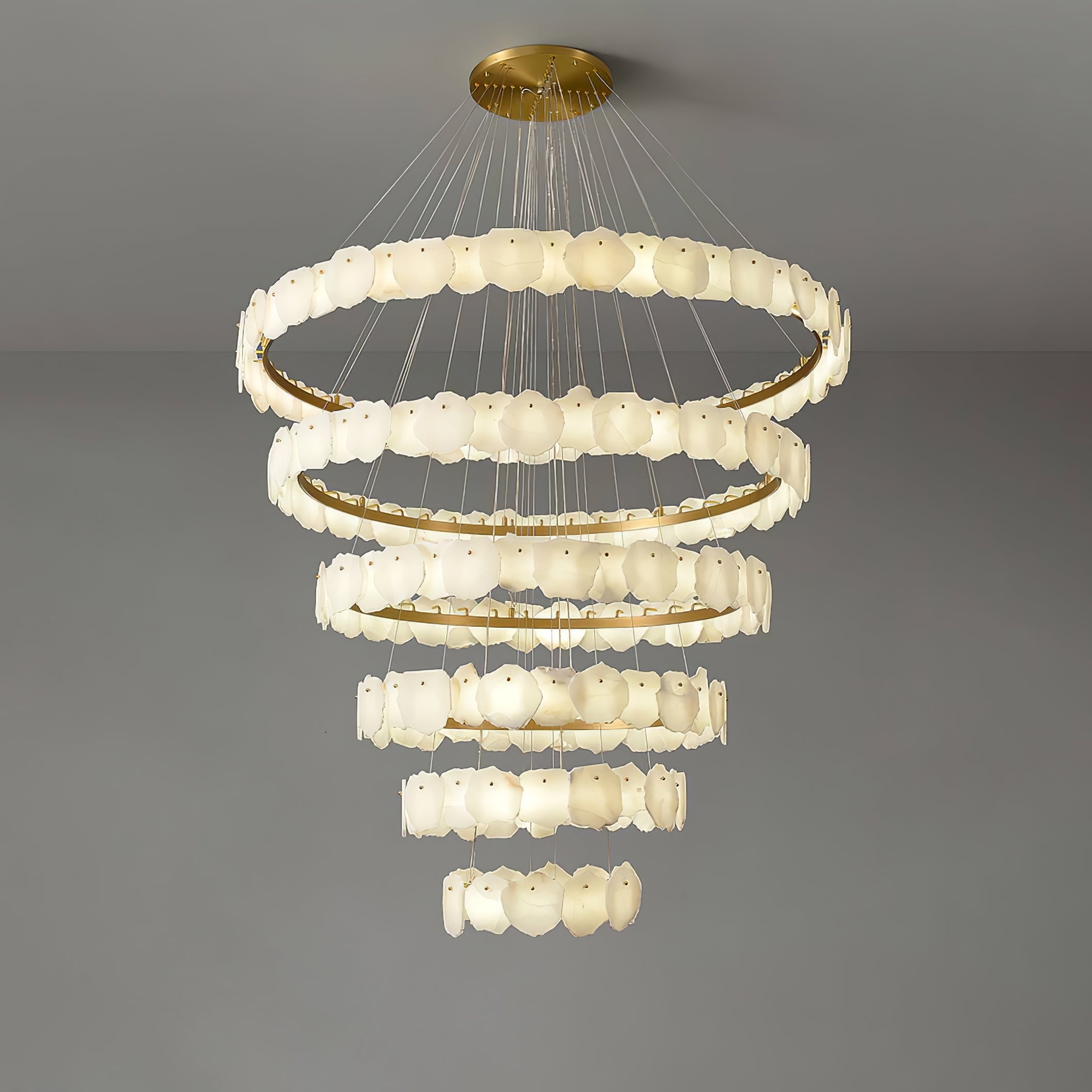 Ecliptica Spiral Alabaster Chandelier