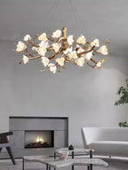 Flower Bloom Branch Brass Chandelier