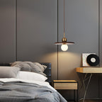 Flying Saucer Walnut Pendant Lamp