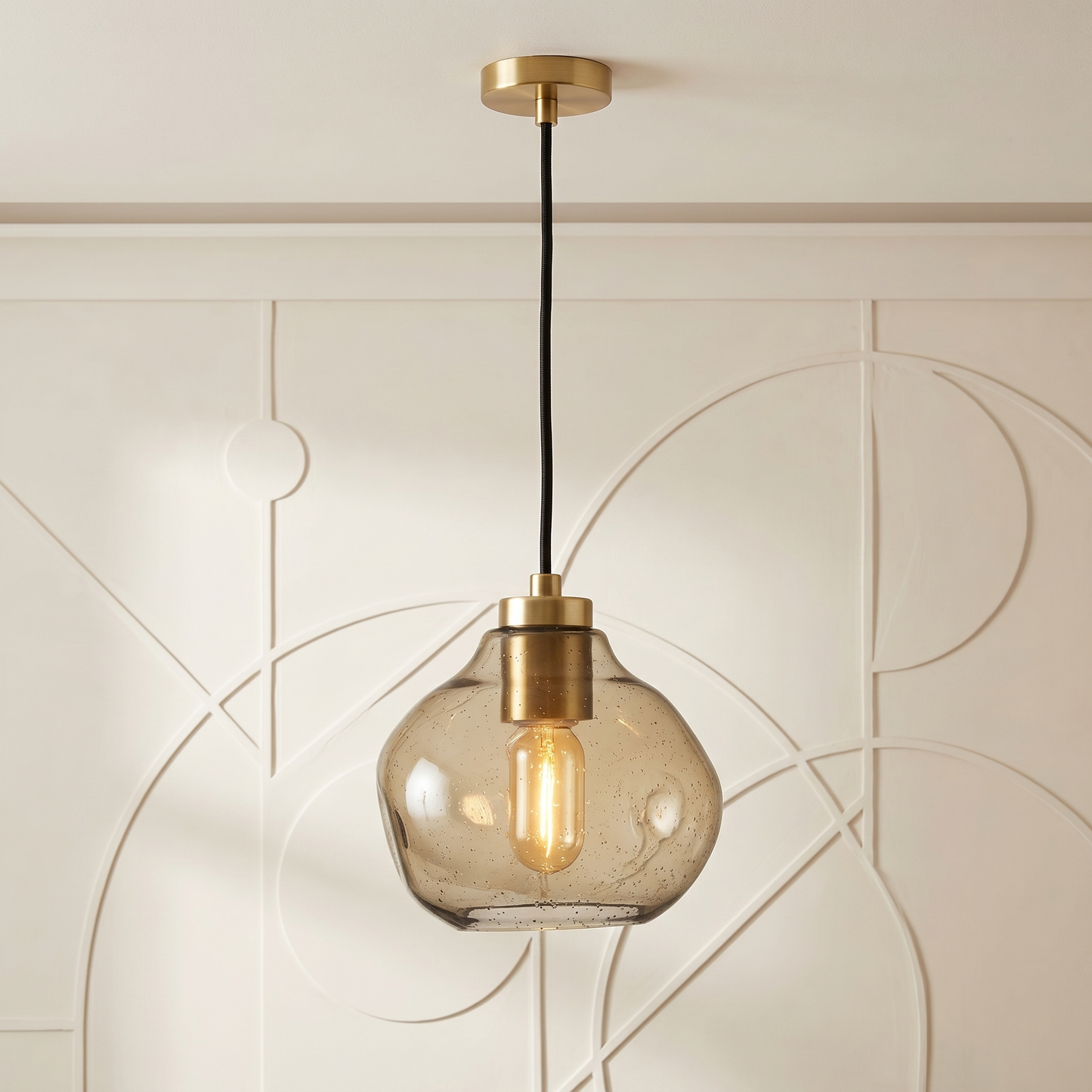 Mouth-Blown Glass Globe 8-Inch Pendant