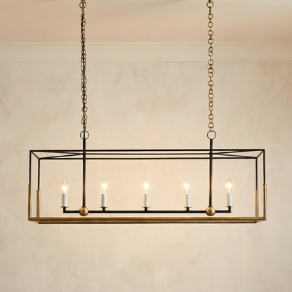 Two-Tone Open Frame Linear Chandelier