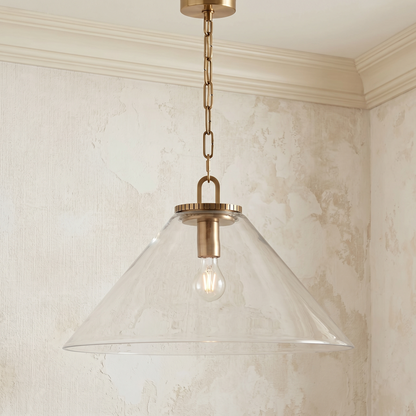 Glass Cone Pendant with Chain