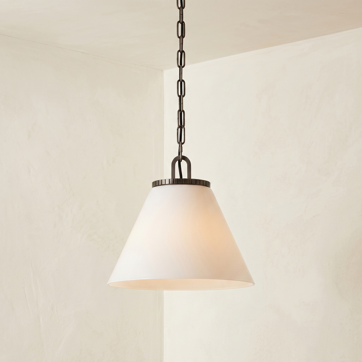 Glass Cone Pendant with Chain