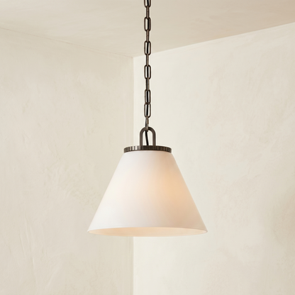 Glass Cone Pendant with Chain