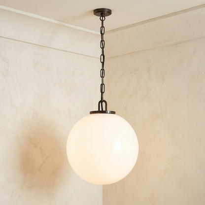 Glass Globe Pendant with Chain