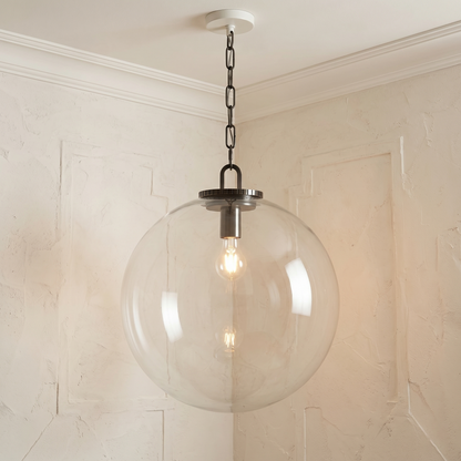 Glass Globe Pendant with Chain