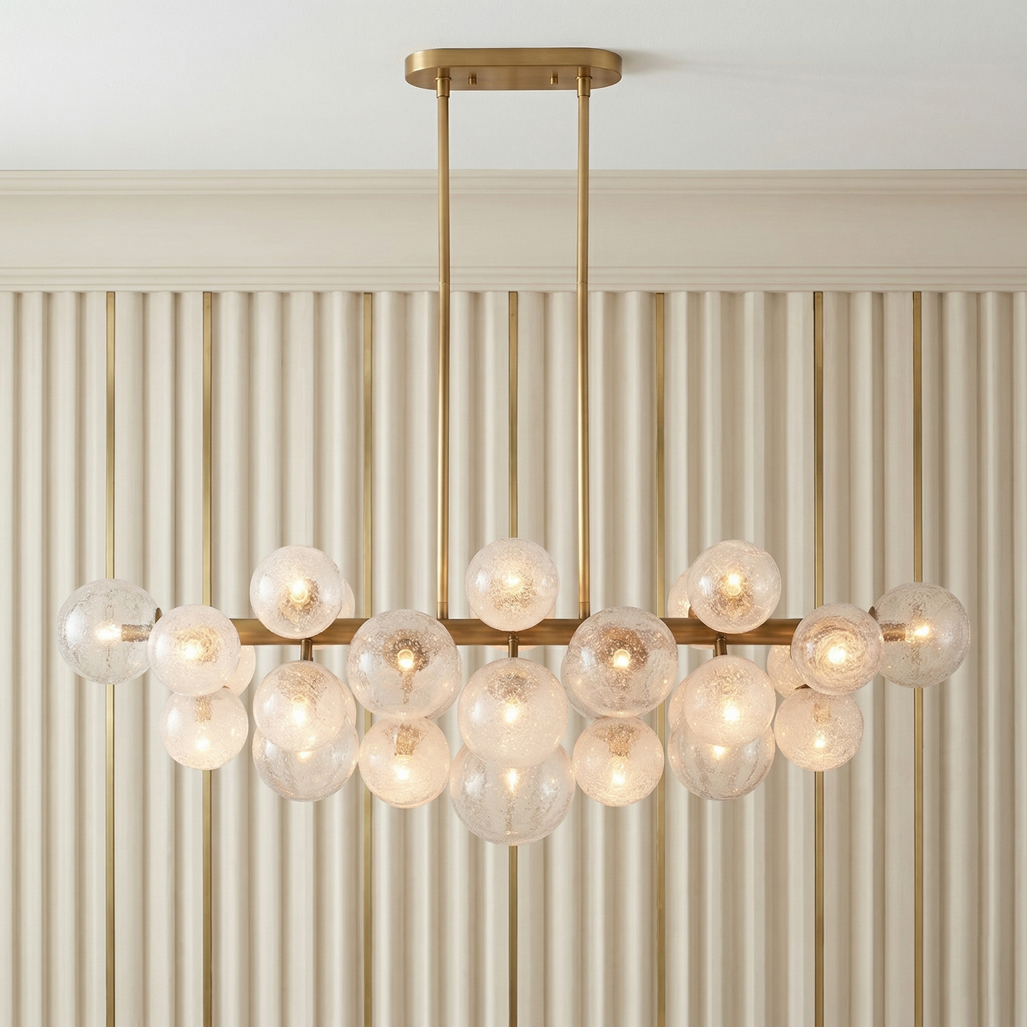 Bubble Glass Globe Linear Chandelier