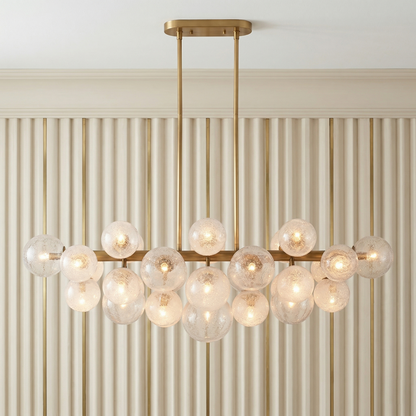 Bubble Glass Globe Linear Chandelier