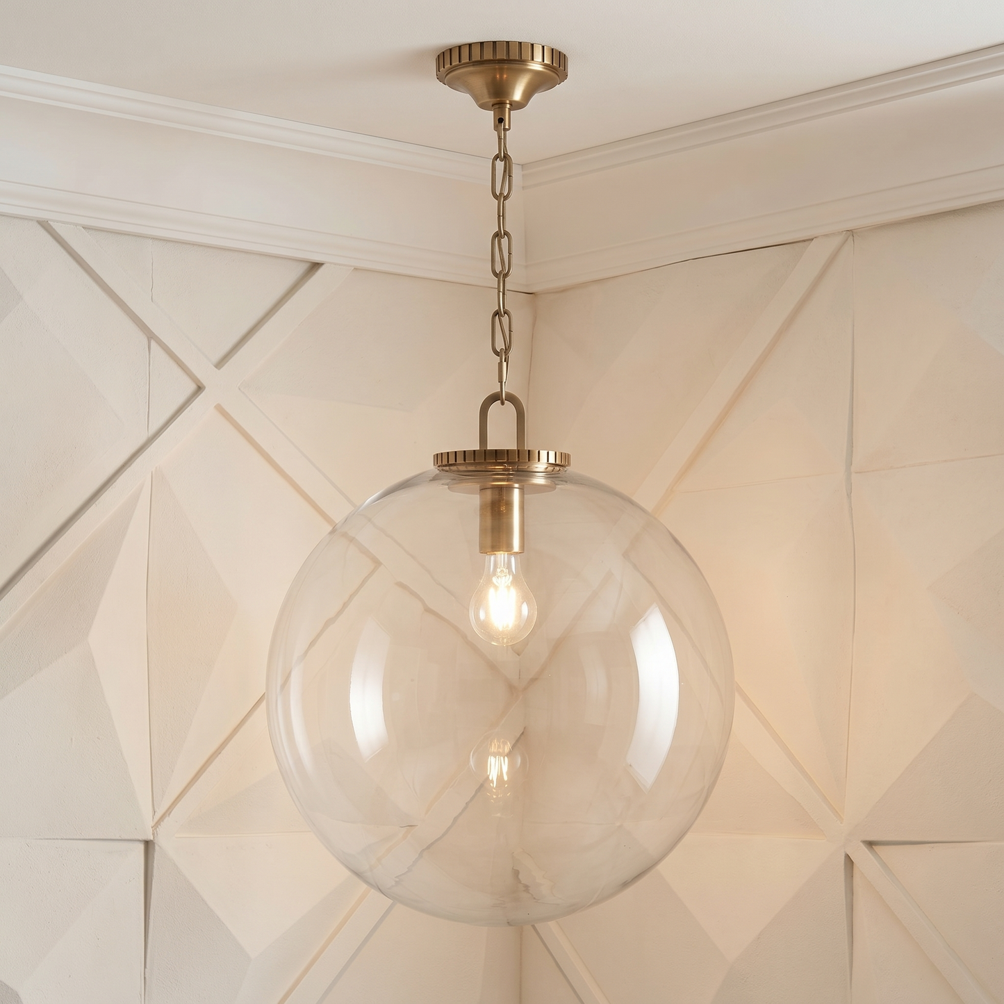 Glass Globe Pendant with Chain