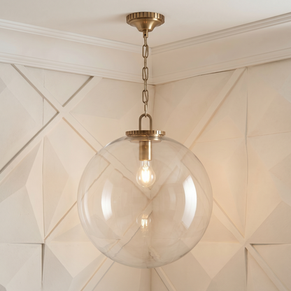 Glass Globe Pendant with Chain