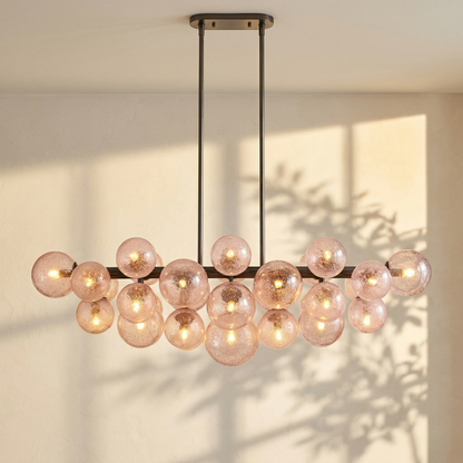 Bubble Glass Globe Linear Chandelier