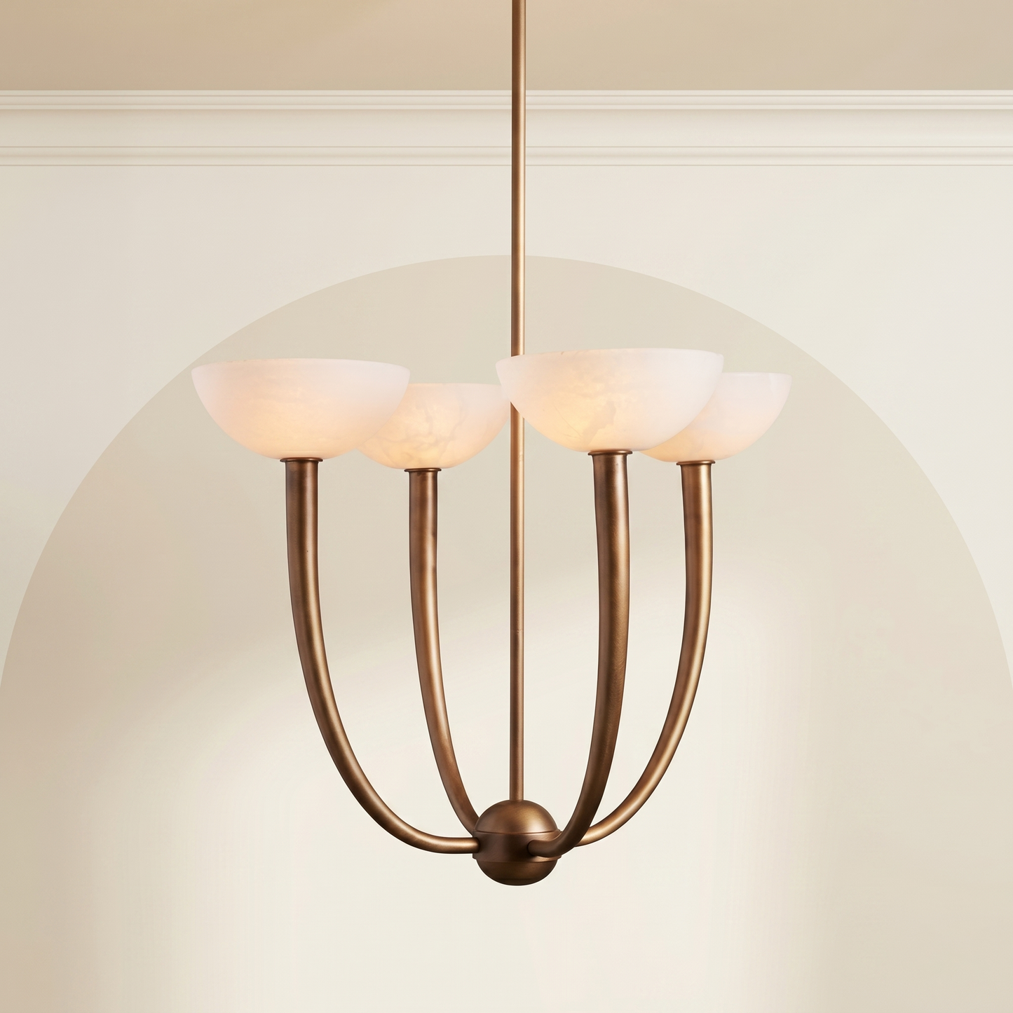 Alabaster Shade Round Chandelier