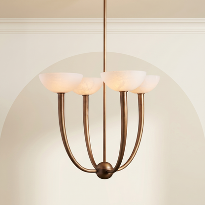 Alabaster Shade Round Chandelier