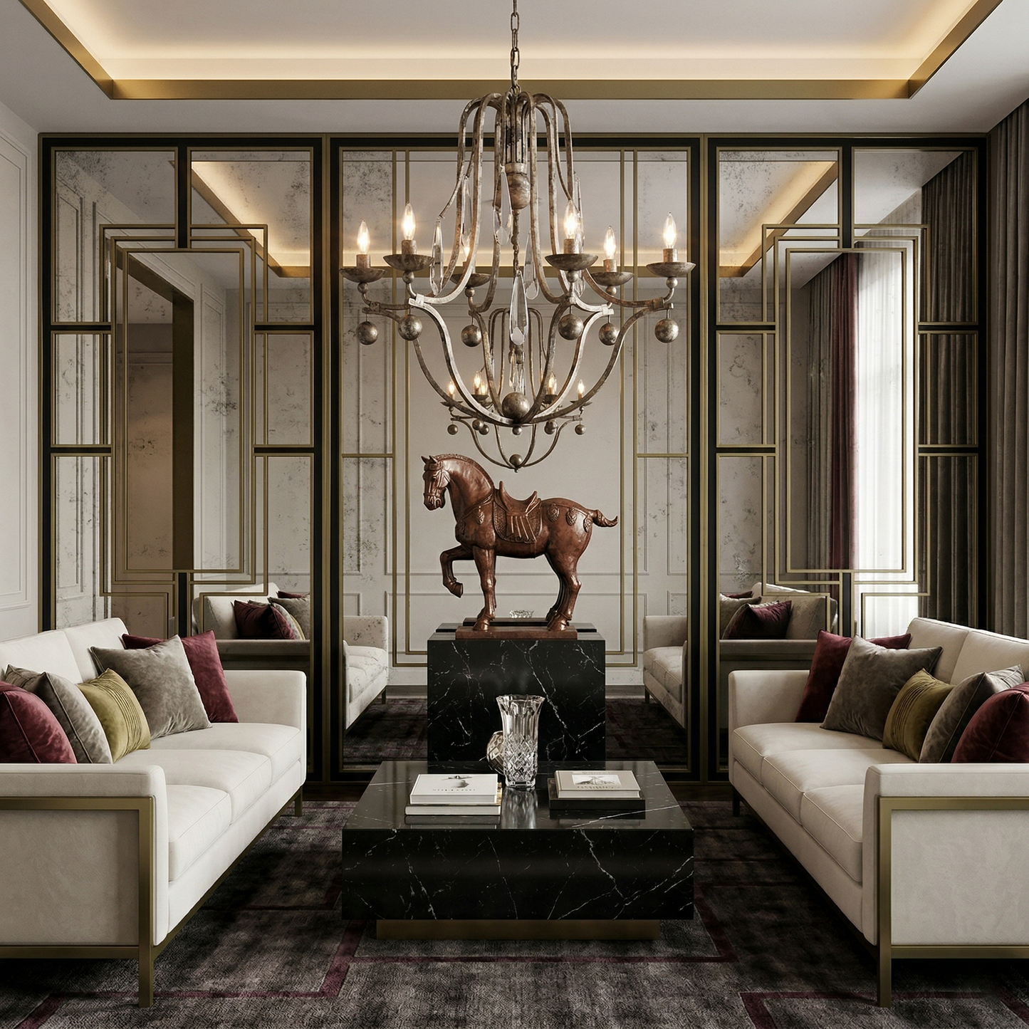 Crystal Teardrop 6-Light Chandelier