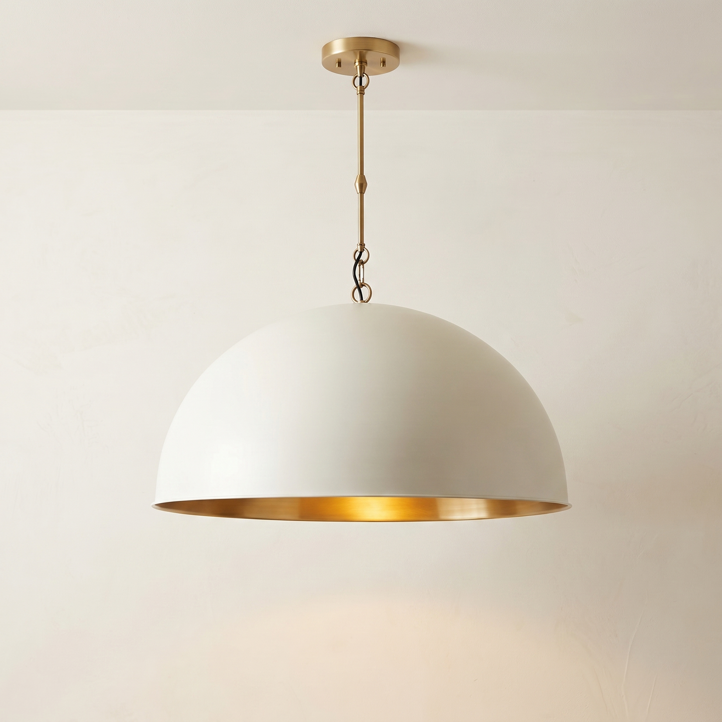 Chain-Accent Dome Pendant Light
