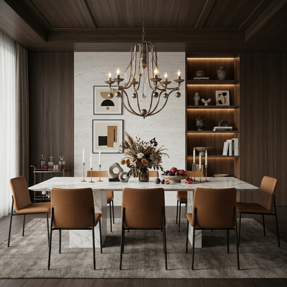 Crystal Teardrop 6-Light Chandelier