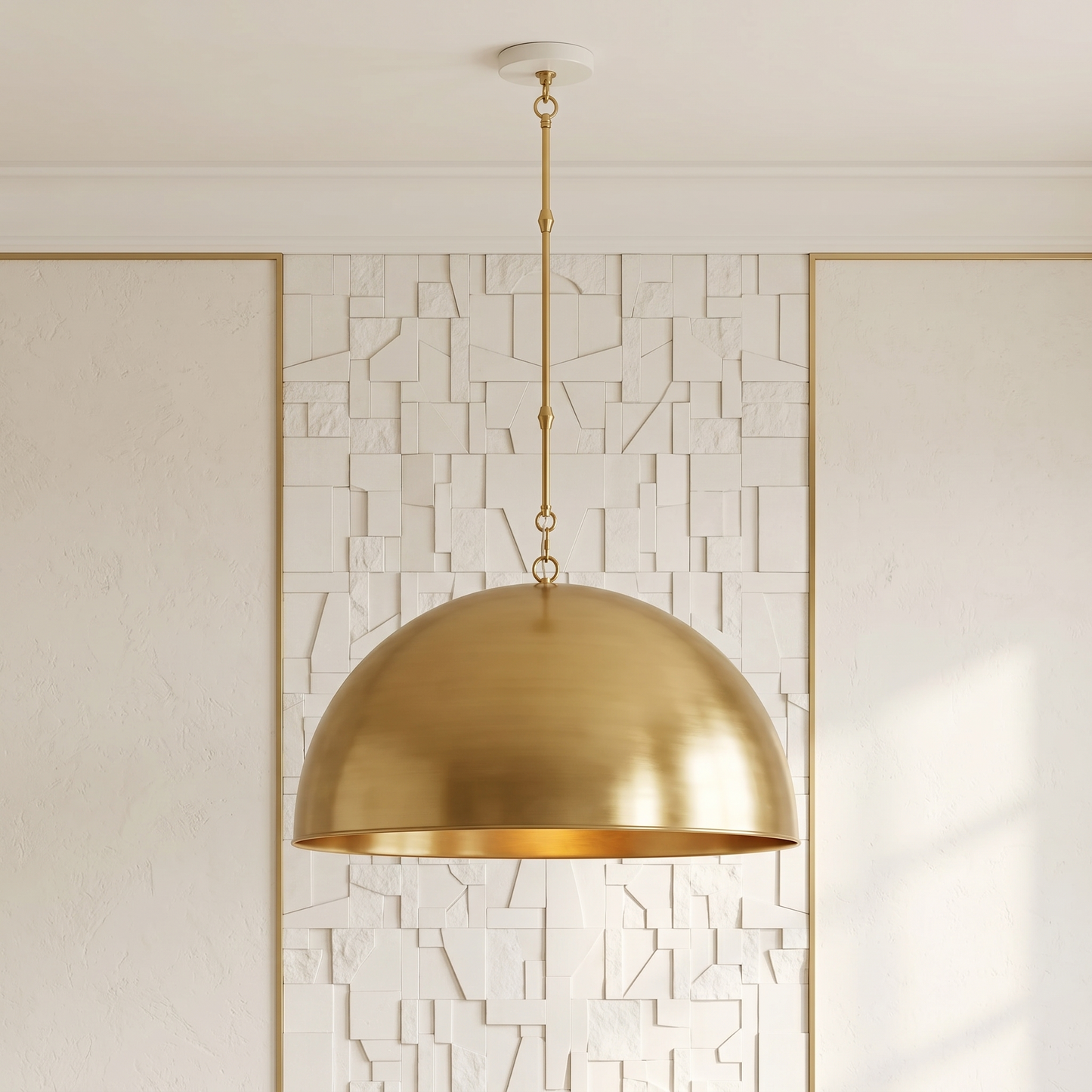 Chain-Accent Dome Pendant Light
