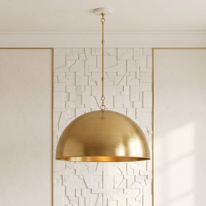 Chain-Accent Dome Pendant Light
