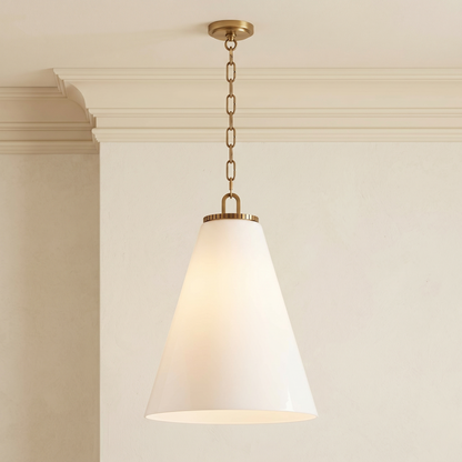 Glass Cone Pendant with Chain