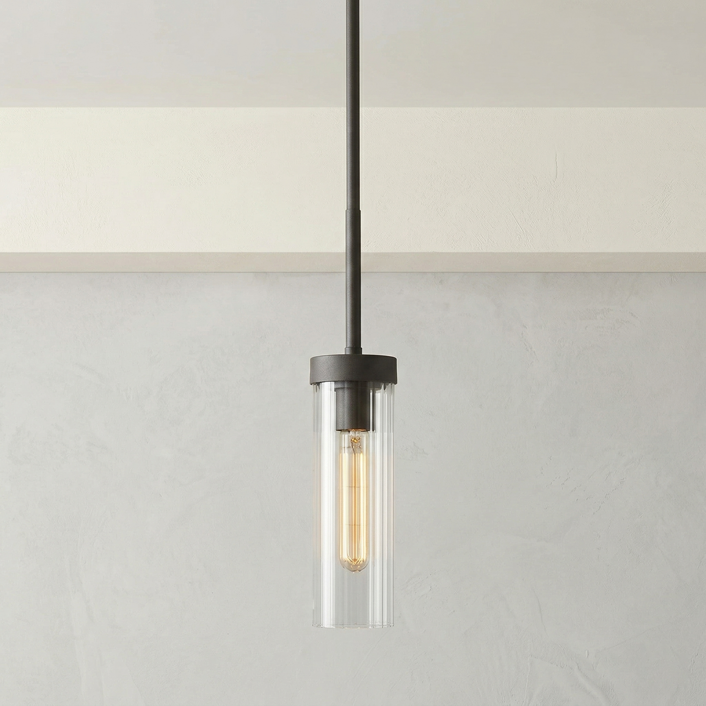 Fluted Glass Cylinder Pendant