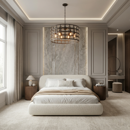 Bronze Cage 6-Light Crystal Chandelier