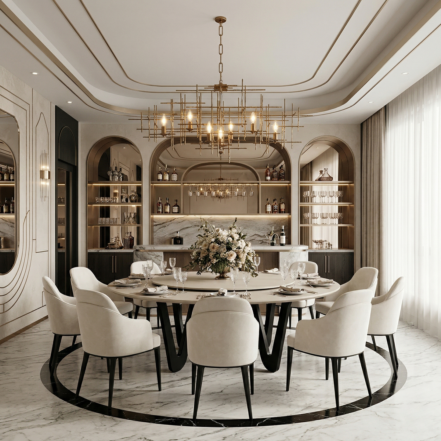 Hammered Iron 7-Light Linear Chandelier