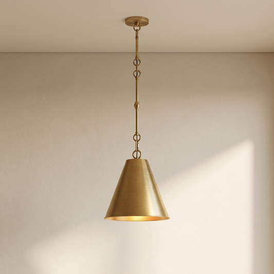 Chain-Accent Cone Pendant Light