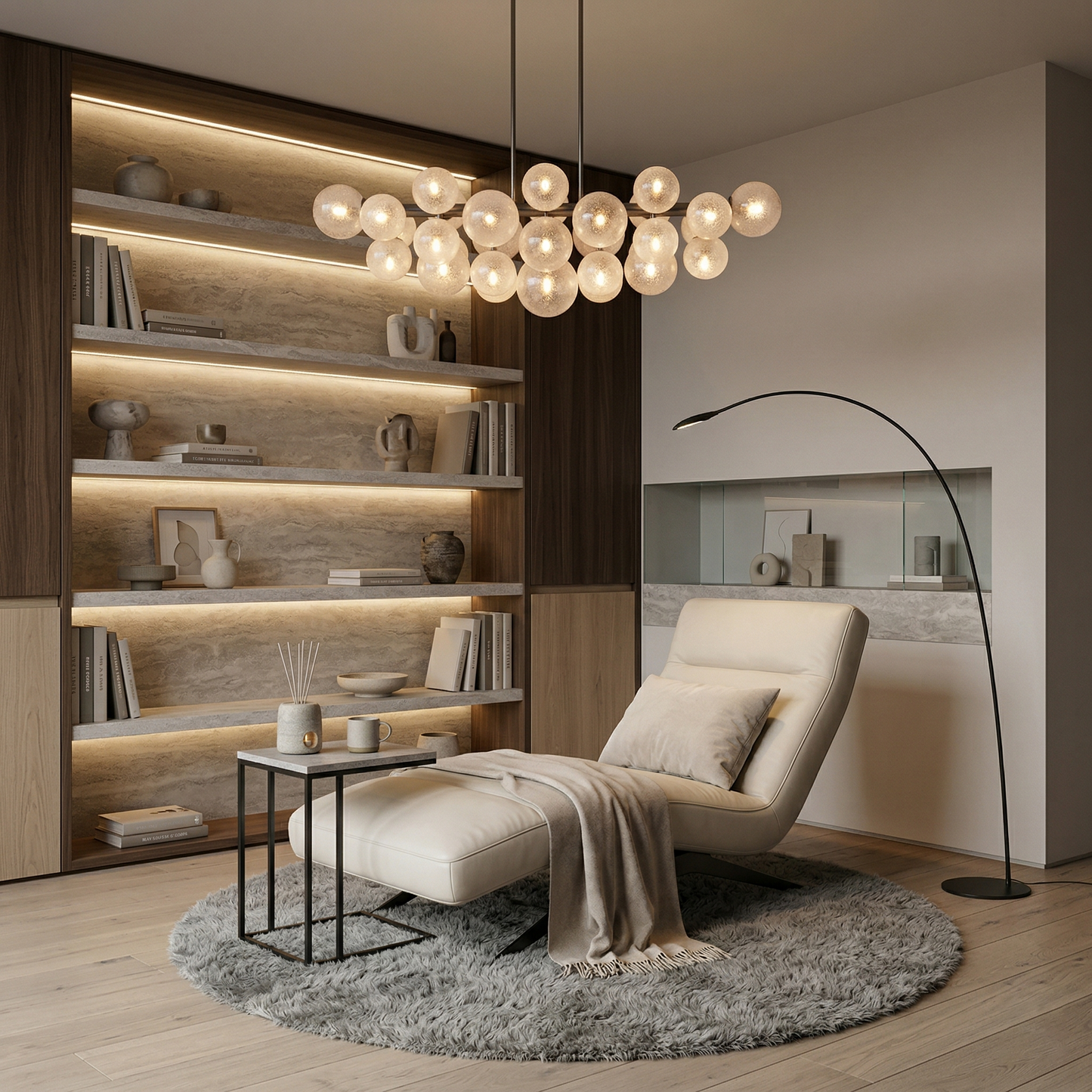 Bubble Glass Globe Linear Chandelier
