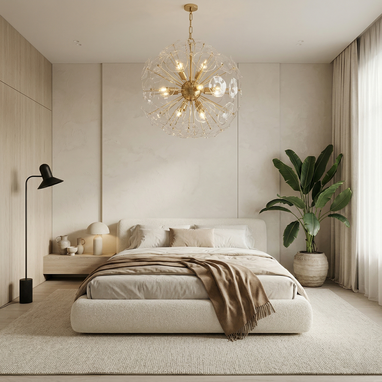 Glass Petal 8-Light Round Chandelier