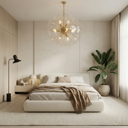 Glass Petal 8-Light Round Chandelier