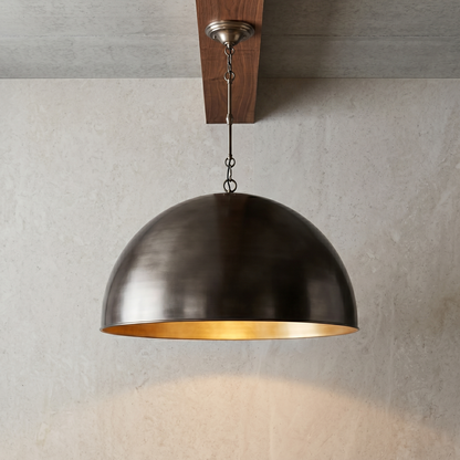 Chain-Accent Dome Pendant Light