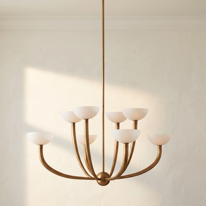 Alabaster Shade Round Chandelier