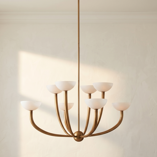 Alabaster Shade Round Chandelier