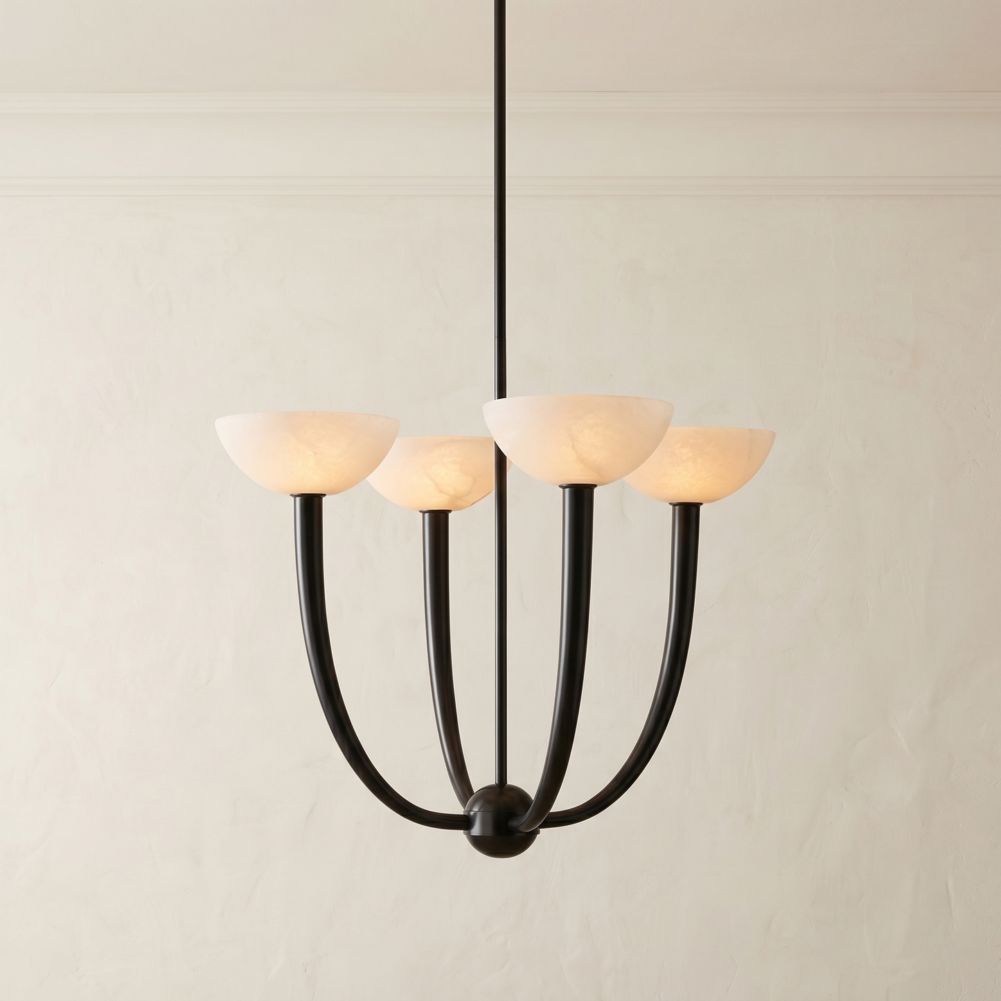 Alabaster Shade Round Chandelier