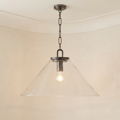 Glass Cone Pendant with Chain