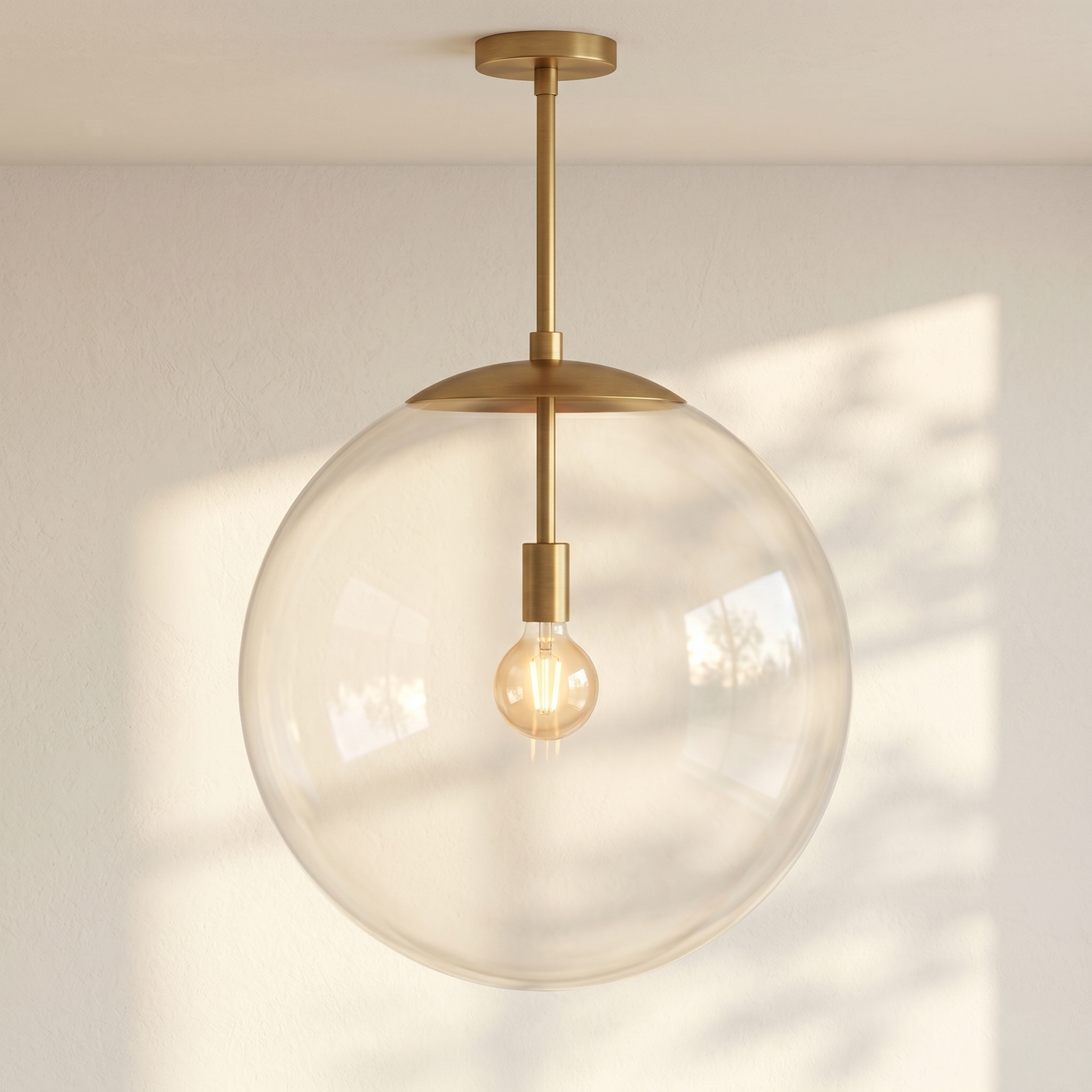 XL Glass Globe Pendant with Rod
