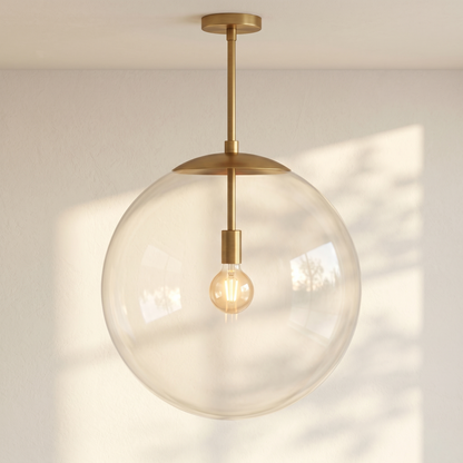XL Glass Globe Pendant with Rod