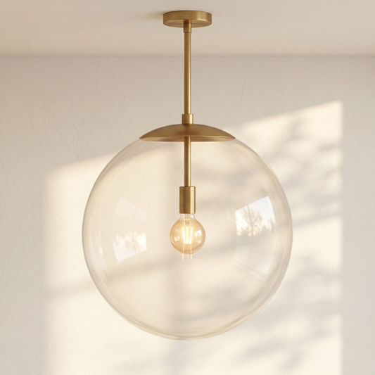 XL Glass Globe Pendant with Rod