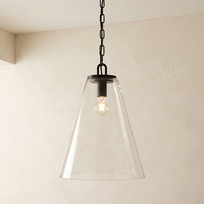 Glass Cone Pendant with Chain