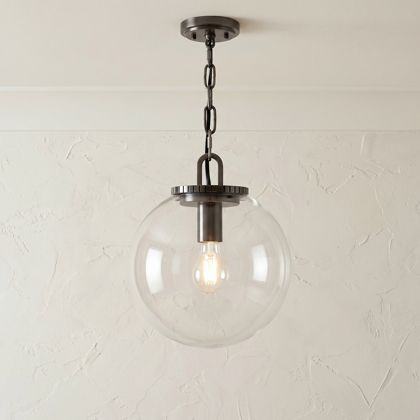 Glass Globe Pendant with Chain