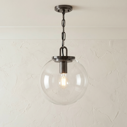Glass Globe Pendant with Chain